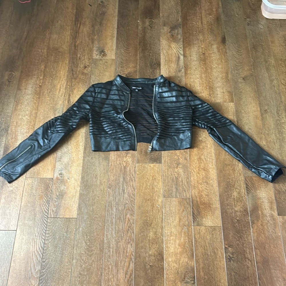 Crop top biker jacket